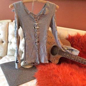 Upscale studded long sleeved shirt